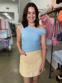Ivy Off Shoulder Top - Blue