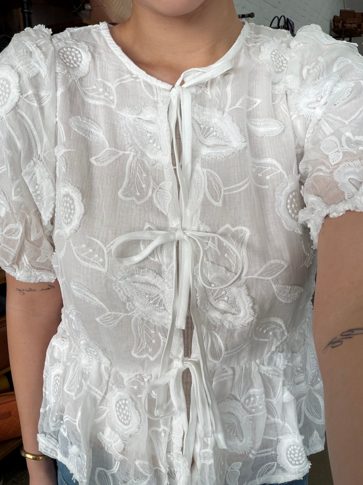 Ada Top - Sheer Floral