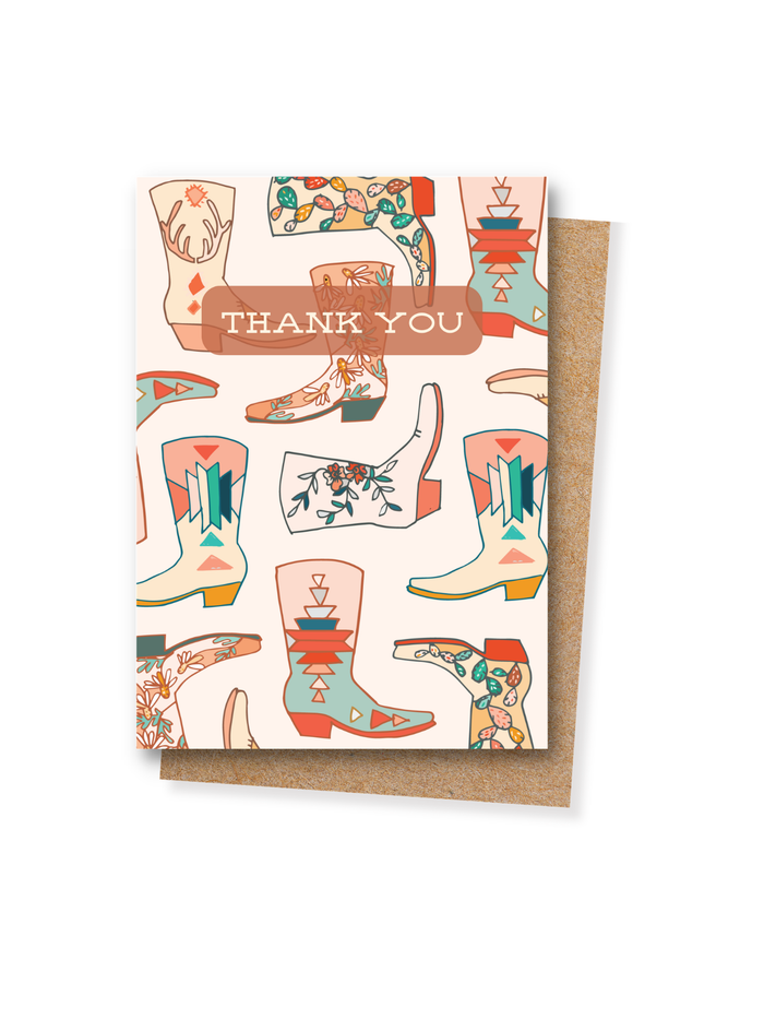 Thankyou Card - Cowboy Boots