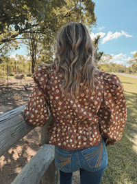 Autumn Bloom Top - Chocolate