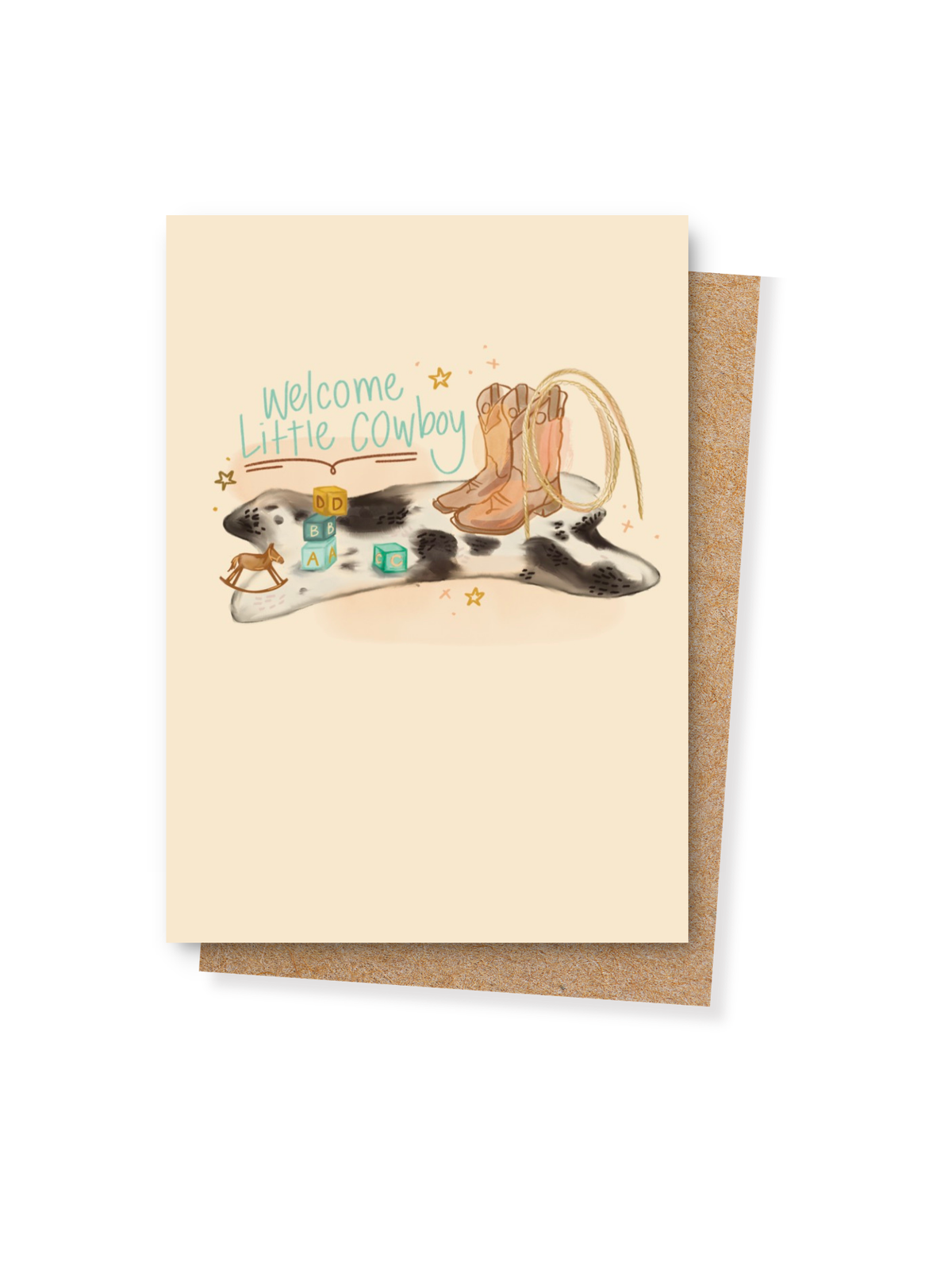 Baby Shower Card - Welcome Little Cowboy