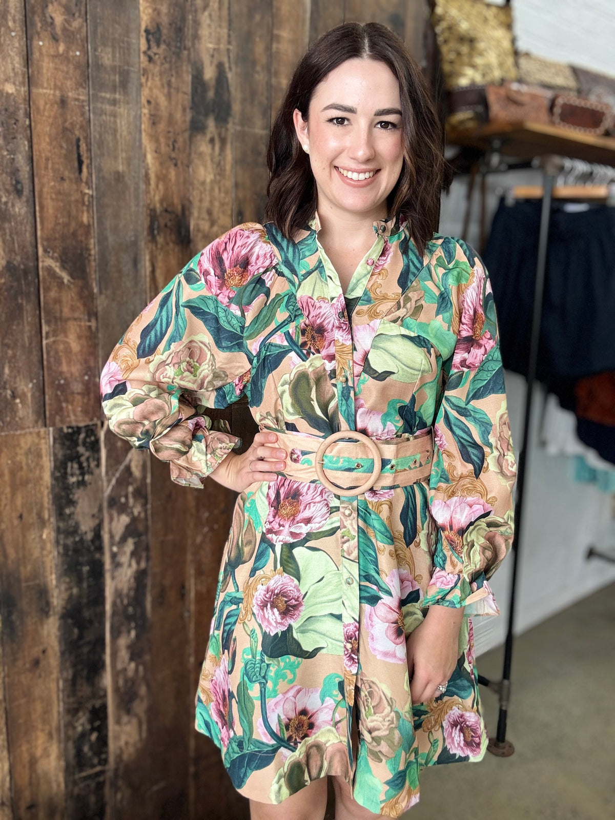 Donatella Mini Dress - Mocha Rose