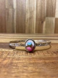Charlie Cuff - Silver Cotton Candy Turquoise