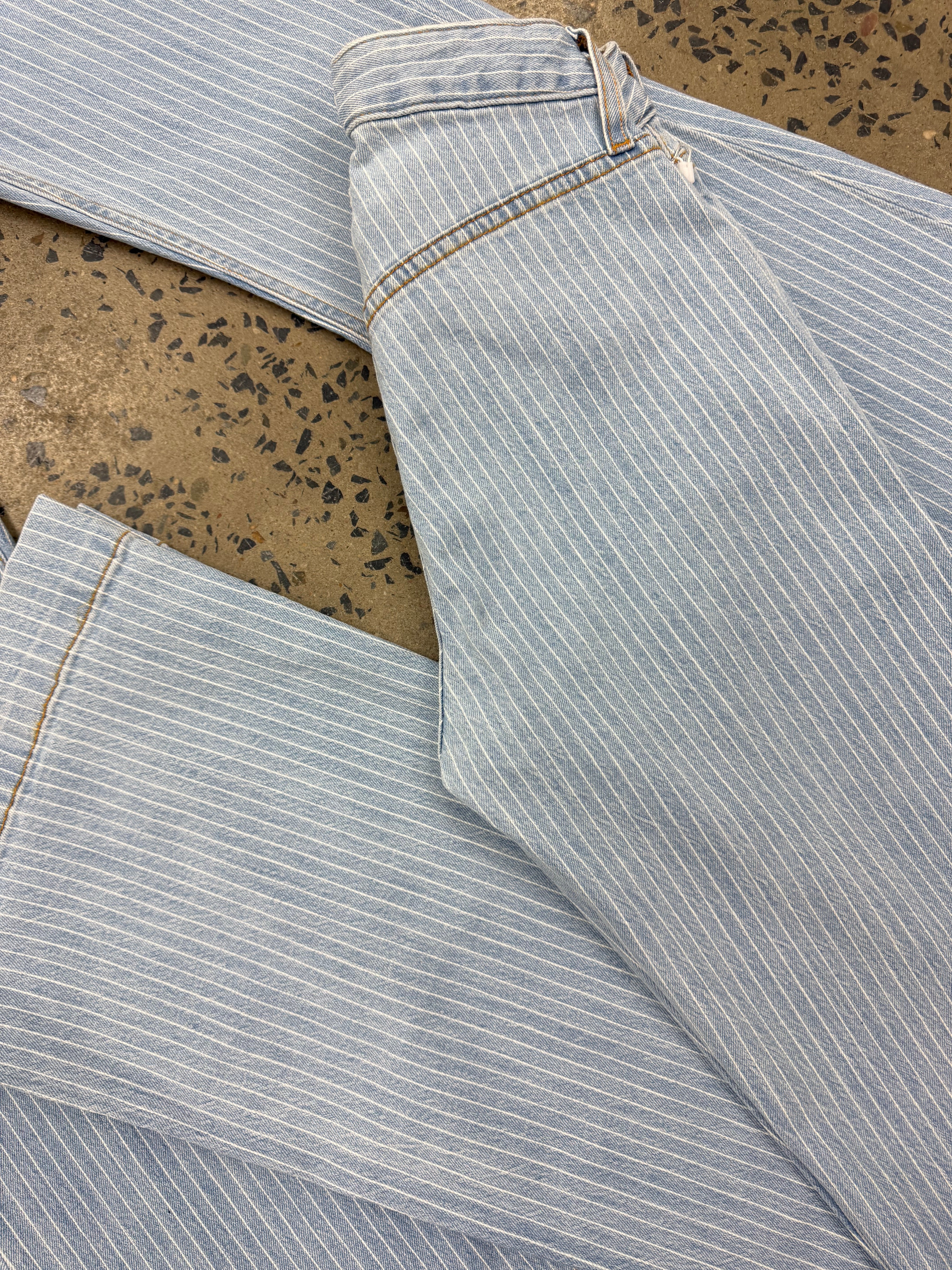 BLESS U BU STRIPE DENIM light blue M - BU stripe denim jacket – YZ 
