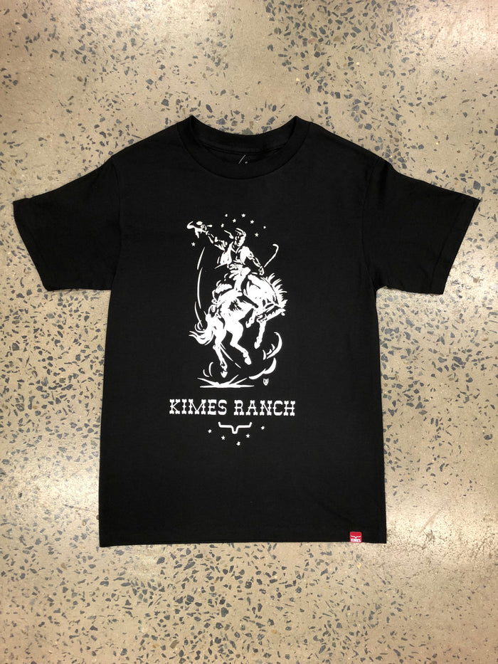 Kimes Ranch Tee - Lucky B Saddle Bronc (Black)