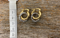 Earrings - 2 Tone Double Hoop Earrings