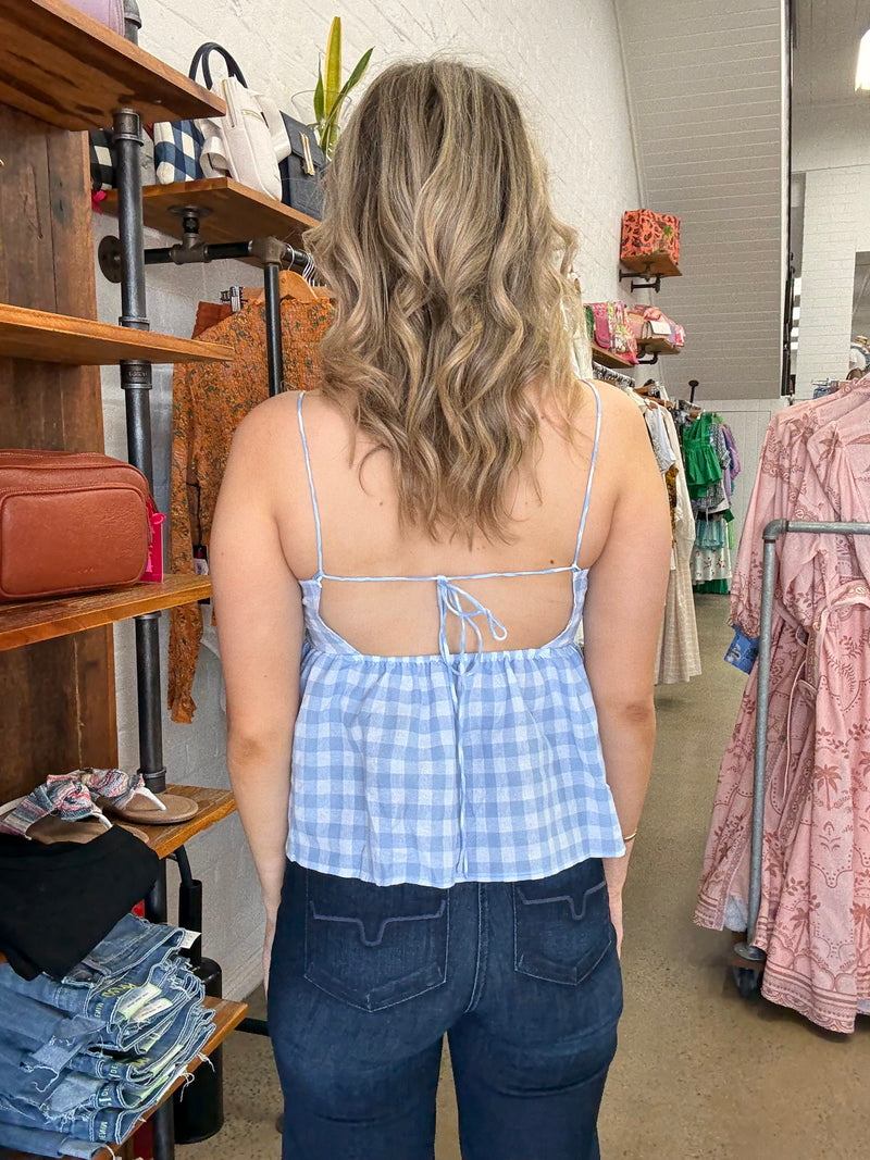 Raleigh Top - Blue Gingham