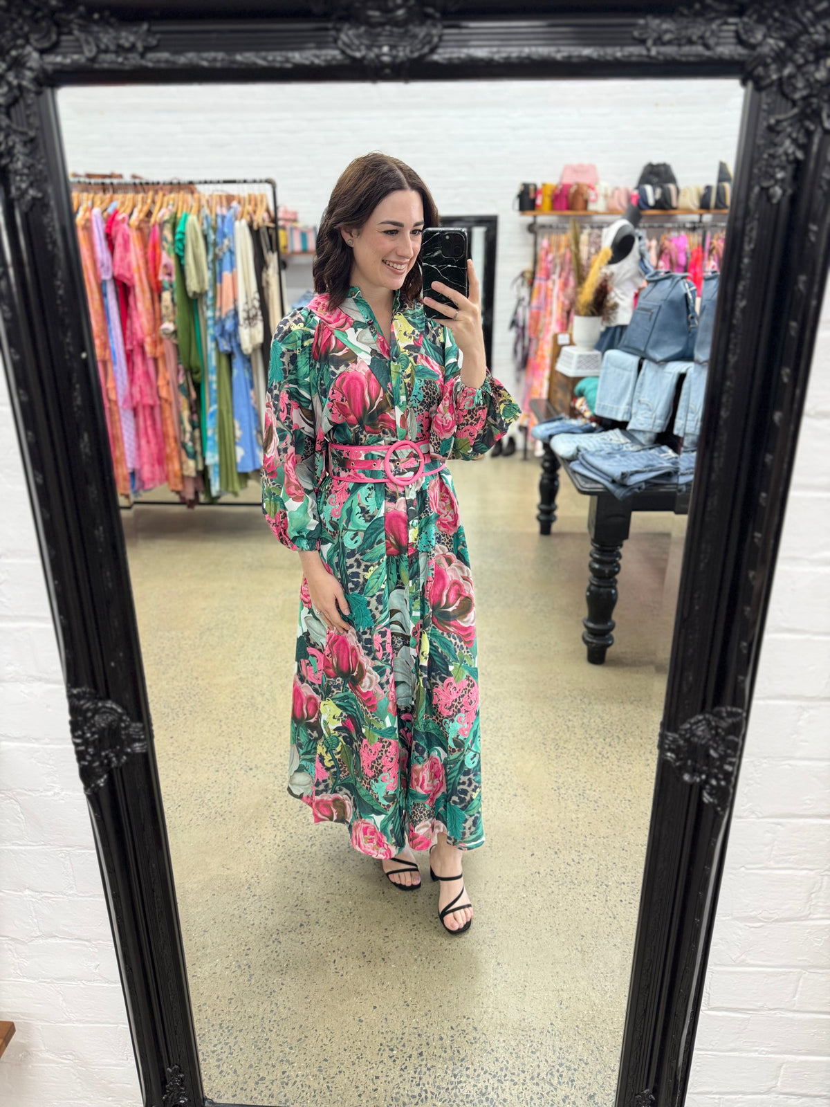 Donatella Maxi Dress - Pink Leopard