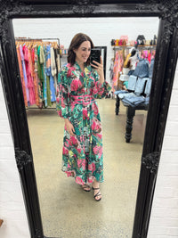Donatella Maxi Dress - Pink Leopard