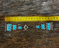 Silver Turquoise Apple Watch Band - Lori