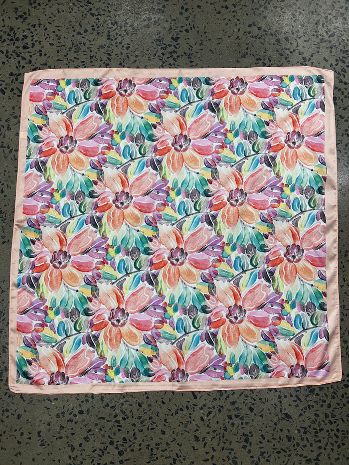 Western Wild Rag - Floral (Peach Orange)