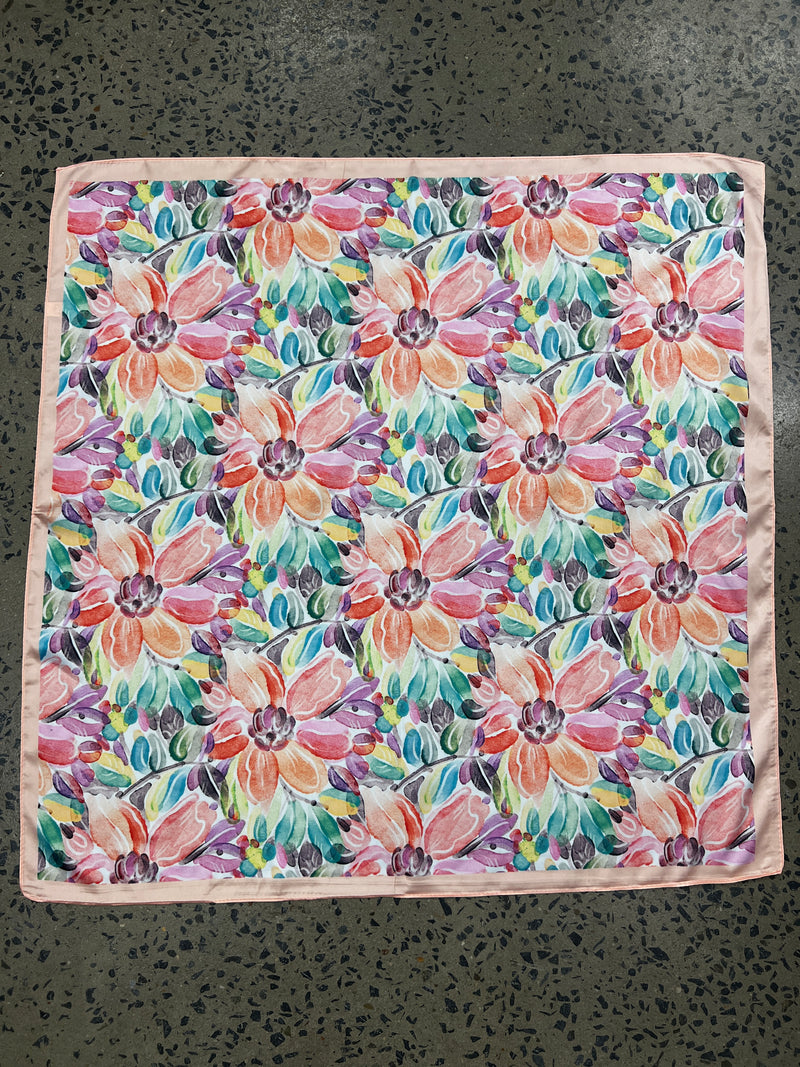 Western Wild Rag - Floral (Peach Orange)