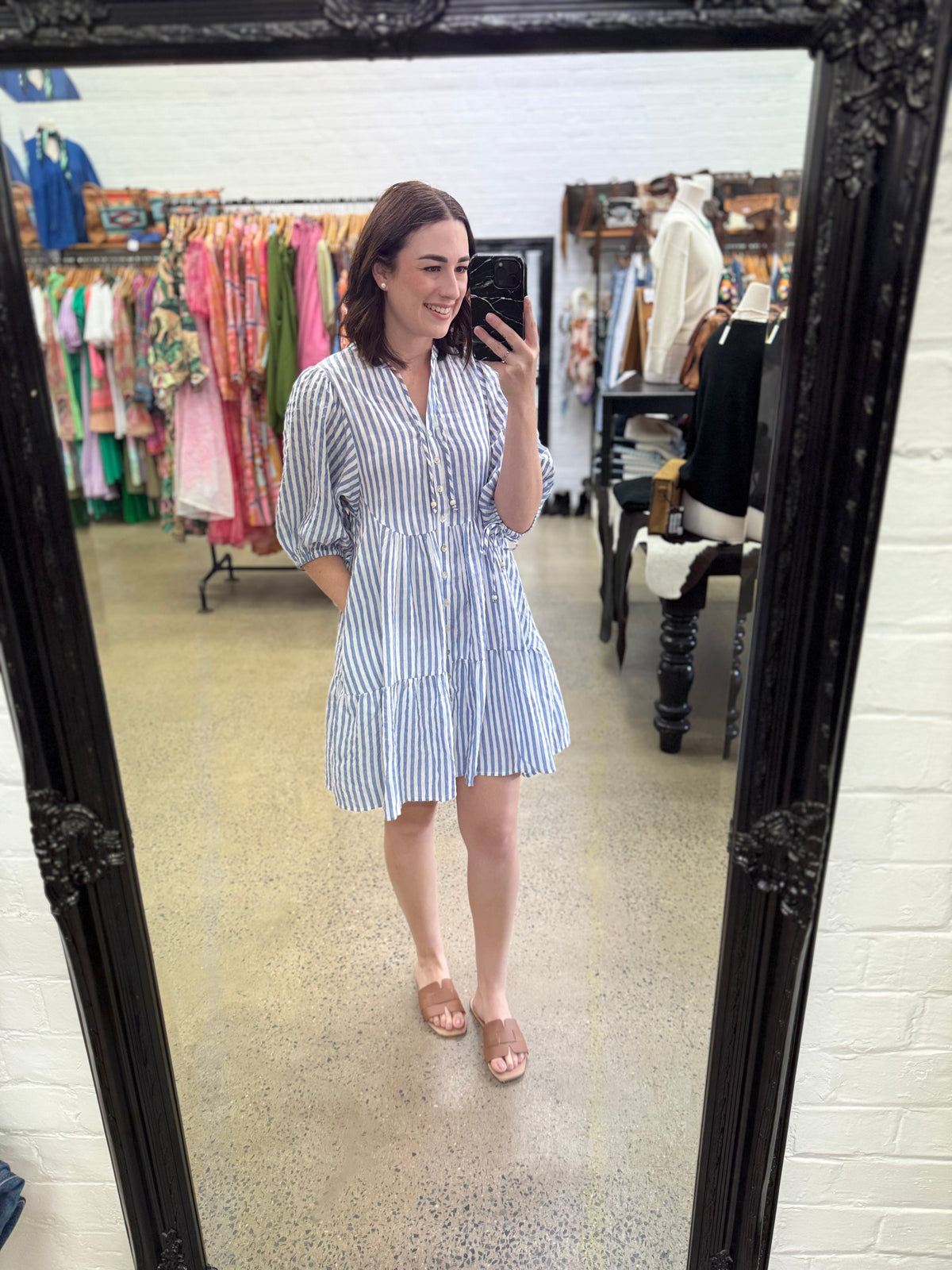 Hadley Dress - Blue Stripe