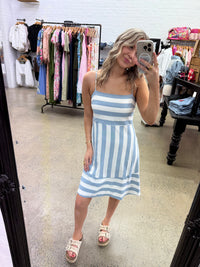 Hadley Dress - Blue Stripe