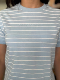 AAE Washed Tee - Ocean Blue Stripe