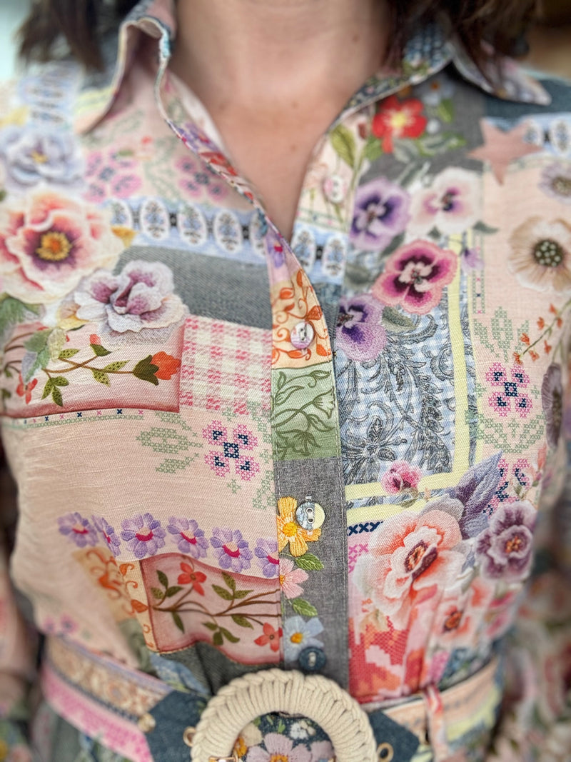 Kathryn Mini Dress - Floral Patchwork