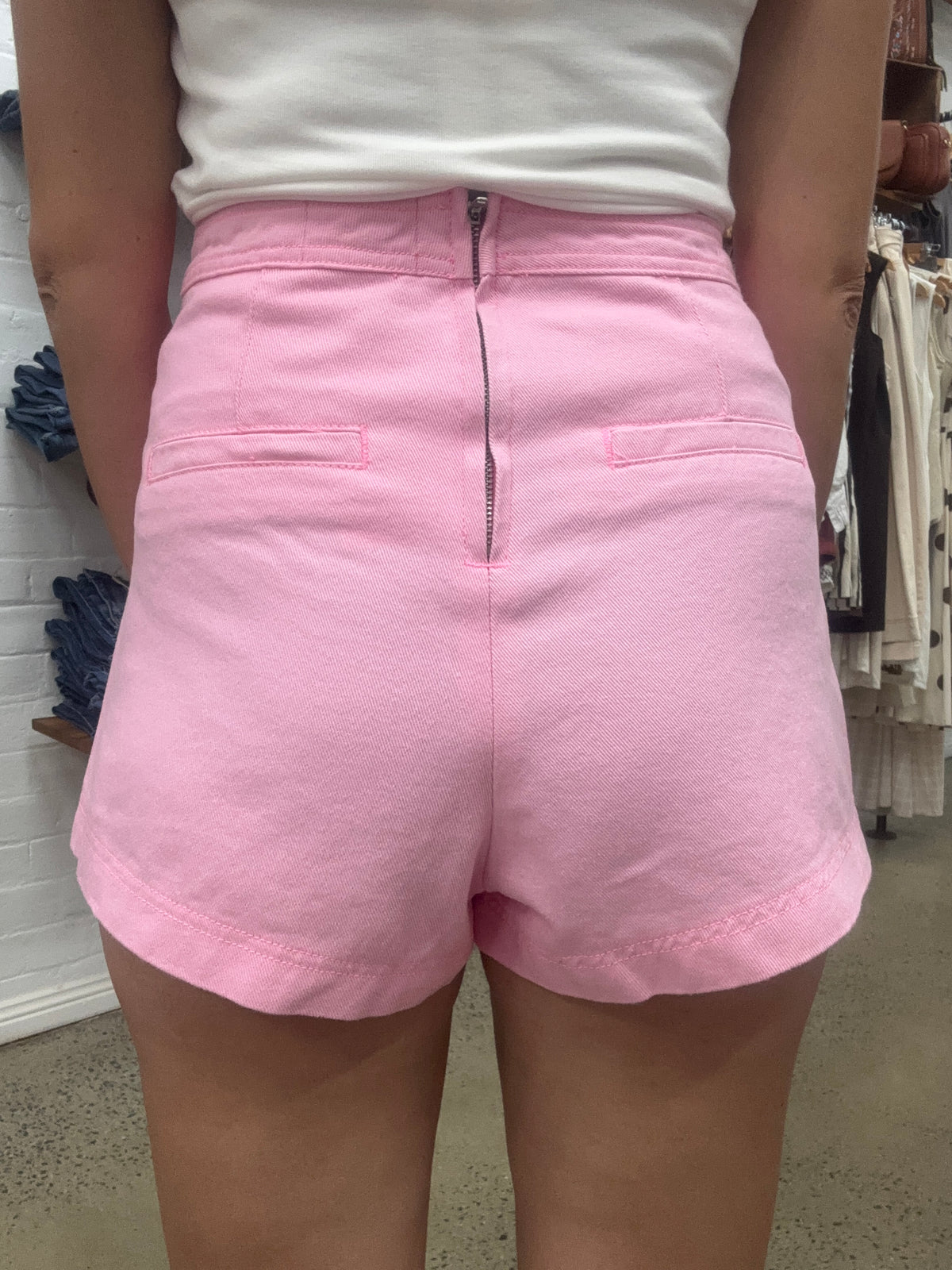 Ivy Skorts - Pink Denim High Waisted