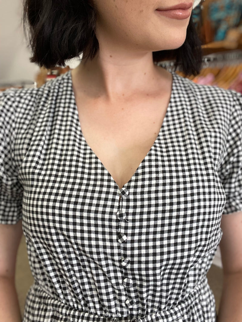 Betty Dress - Black Gingham