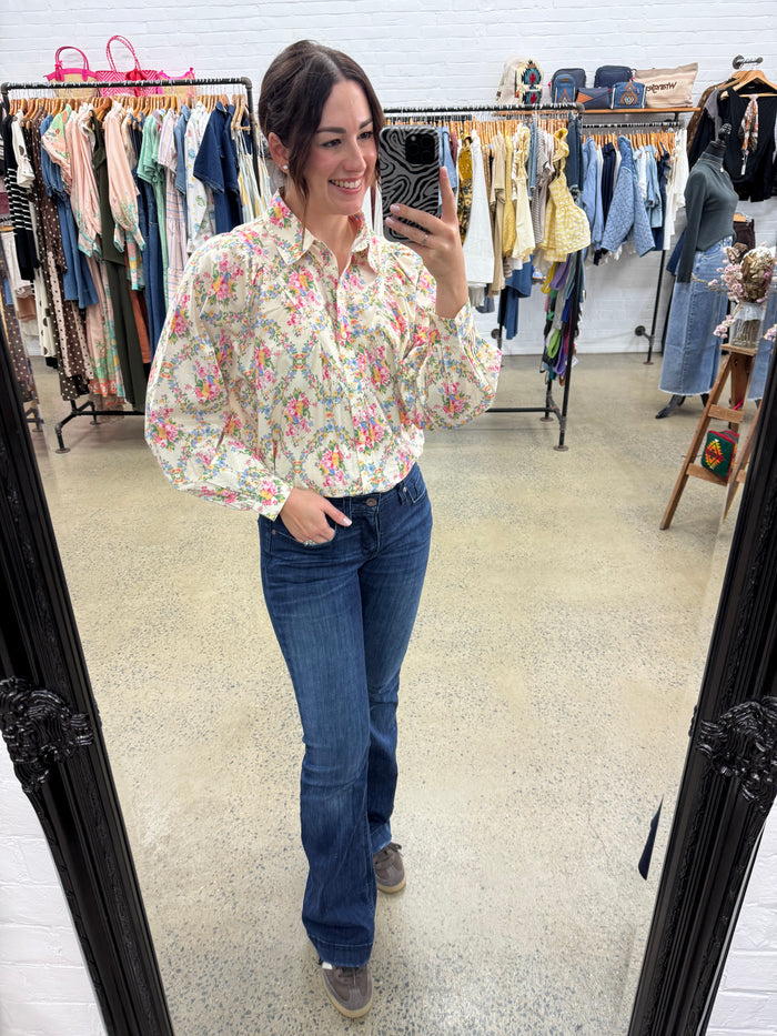 Ruby Top - Yellow Floral