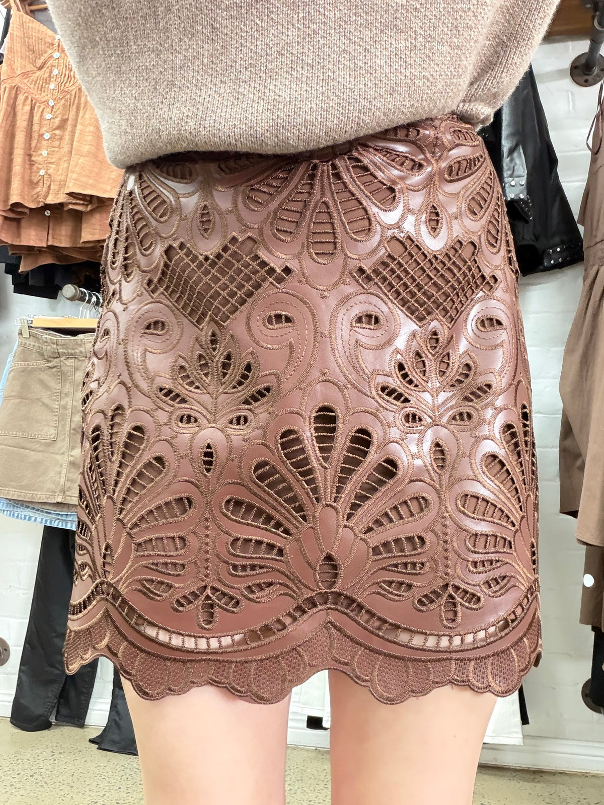 Oakee Mini Skirt - Brown