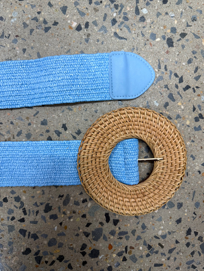 Boutique Belt - Rattan Buckle (Blue)