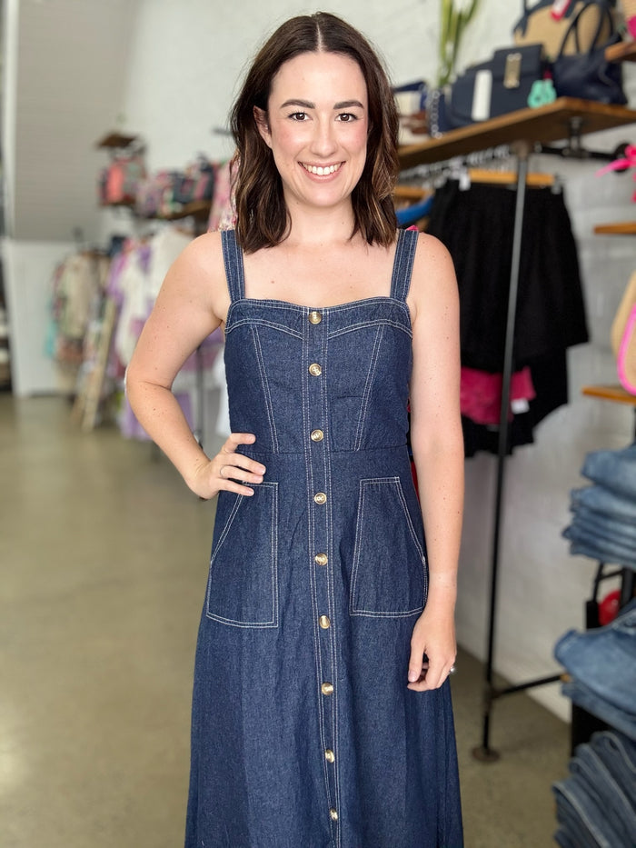 Belle Maxi Dress - Dark Denim