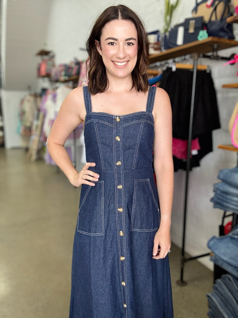 Belle Maxi Dress - Dark Denim