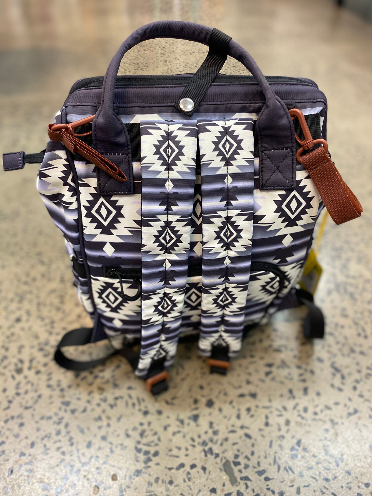 Wrangler Allover Aztec Dual Sided Backpack (WG2204-9110BK)