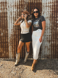 South Western Baby Tee - Charcoal