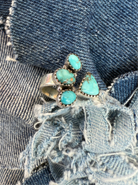 Sooner Adjustable Ring - Silver Turquoise