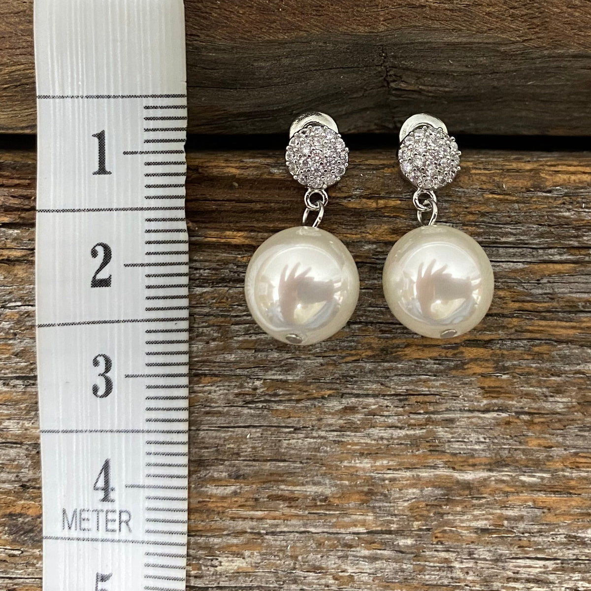 Earrings - Crystal Pearl Drop Earrings