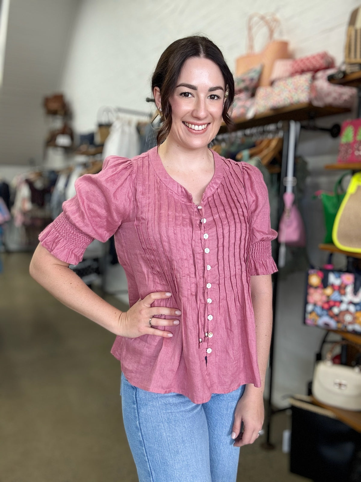 Birdie Top - Dusty Rose