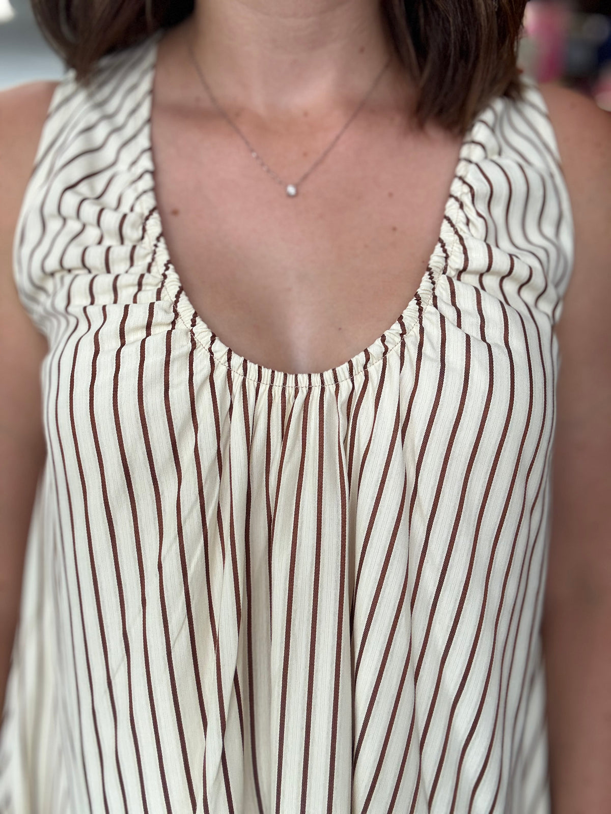 Hattie Mini Dress - Brown & Beige