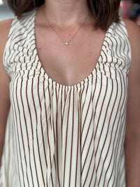 Hattie Mini Dress - Brown & Beige