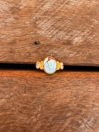 Elle Adjustable Ring - Cotton Candy Dahlia Stone