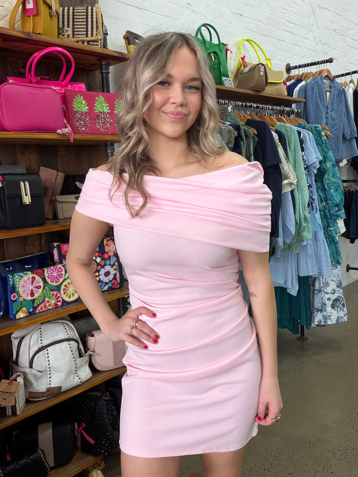 Lottie Mini Dress - Baby Pink