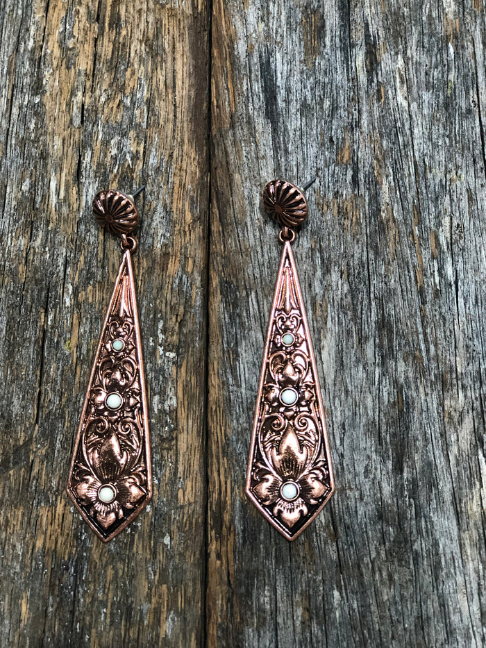 Western Earrings - Copper Drop Earring