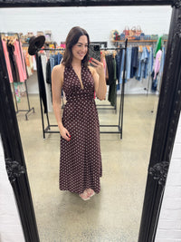 Betzie Maxi Dress - Berry Wine Polka Dot
