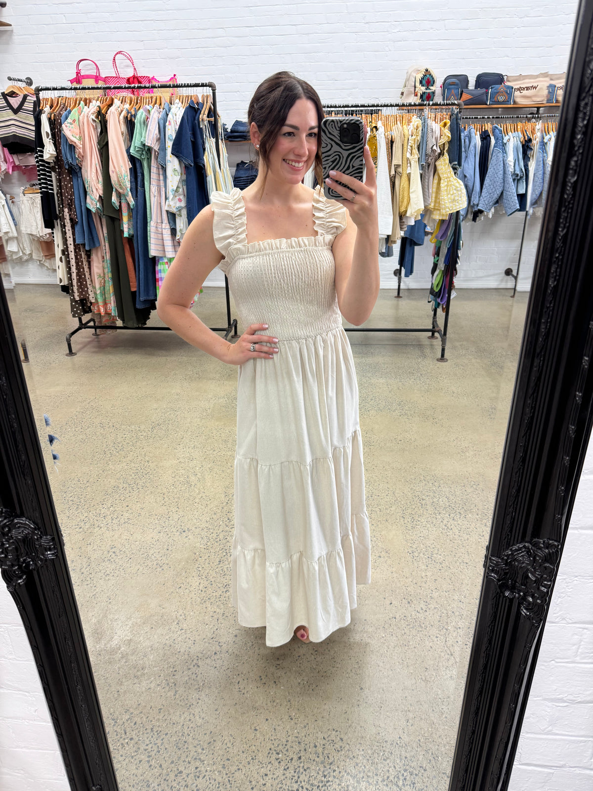 Lacy Maxi Dress - Natural