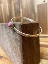 Charlie Cuff - Silver Cotton Candy Turquoise