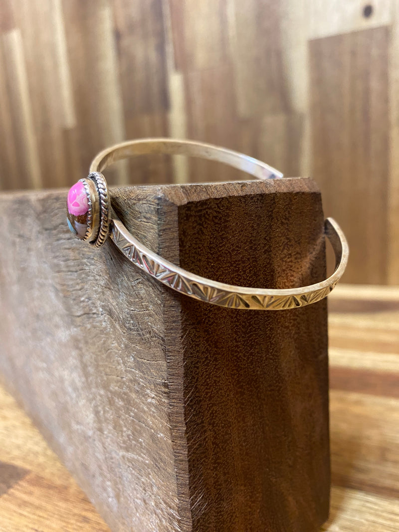 Charlie Cuff - Silver Cotton Candy Turquoise