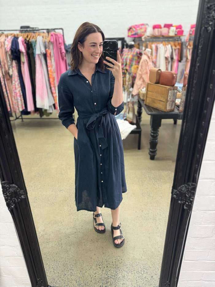 Elodie Dress - Navy