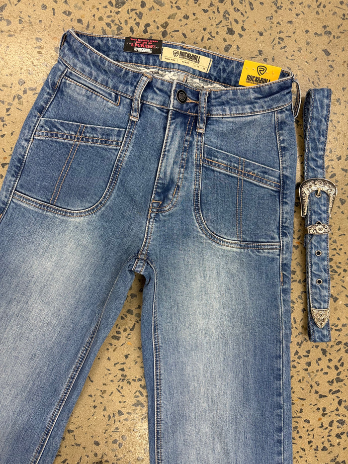 Rock & Roll Cowgirl Jeans - BW6HD06063 - High Rise Wide Leg Flare