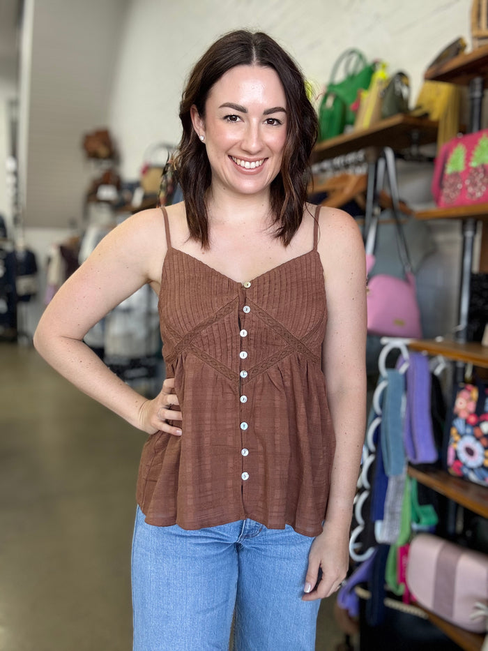 Saki Top - Brown