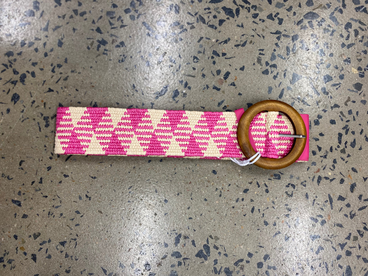 Boutique Belt - Hot Pink & Cream