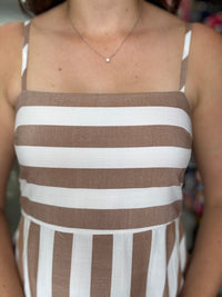 Hadley Dress - Brown Stripe