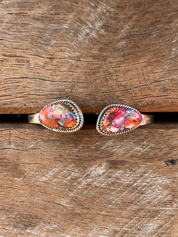 Two Stone Cuff - Pink Dahlia Stones