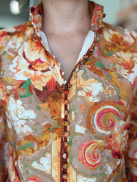 Bloom Top - Rust Floral Print