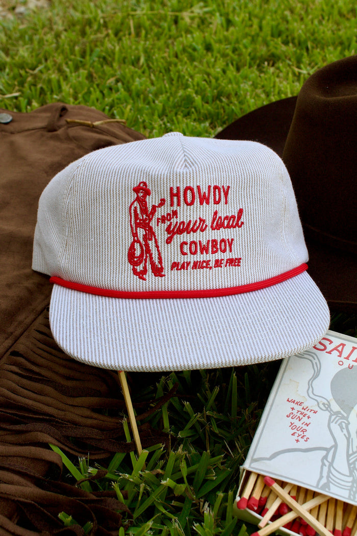 Howdy From Your Local Cowboy Cap - Striped