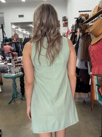 Faye Mini Dress - Sage & Chocolate
